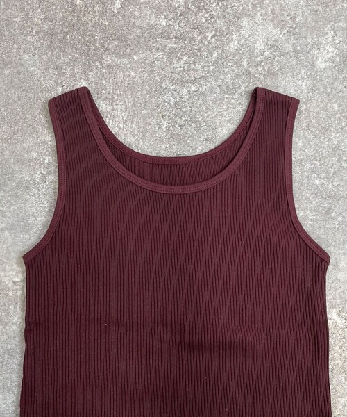 fredy emue（フレディエミュ）の「ニットライクテレコタンクトップ（Tシャツ/カットソー・レディース・アイボリー/オフホワイト/チャコールグレー/ブラウン・38）」の7枚目の写真