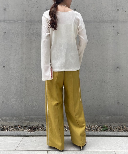 COLLAGE GALLARDAGALANTE(コラージュガリャルダガランテ)の「ゴムベルトリネンパンツ(スラックス・レディース・ベージュ/ネイビー/マスタード・FREE)」の19枚目の写真