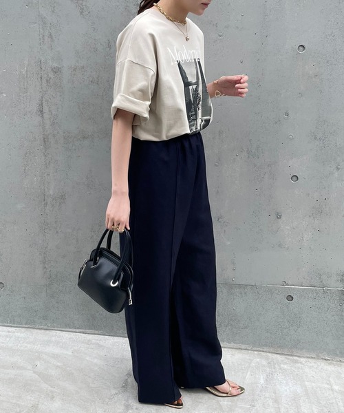 COLLAGE GALLARDAGALANTE(コラージュガリャルダガランテ)の「ゴムベルトリネンパンツ(スラックス・レディース・ベージュ/ネイビー/マスタード・FREE)」の10枚目の写真