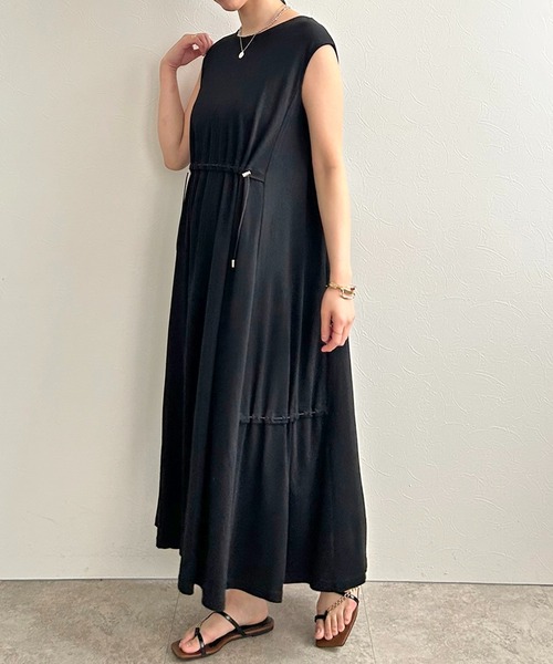 LHELBIE（レルビエ）の「ドロストカットワンピース（ワンピース・レディース・ブラック/ピンク/イエロー系その他・M）」の10枚目の写真