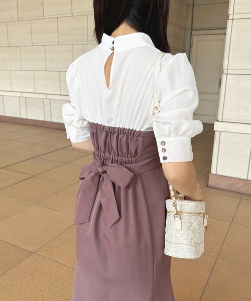 apres jour(アプレジュール)の「切り替えワンピース【ZOZOTOWN限定アイテム】(ワンピース・レディース・パープル/モカ/ブルー・X-LARGE/フリー)」の10枚目の写真
