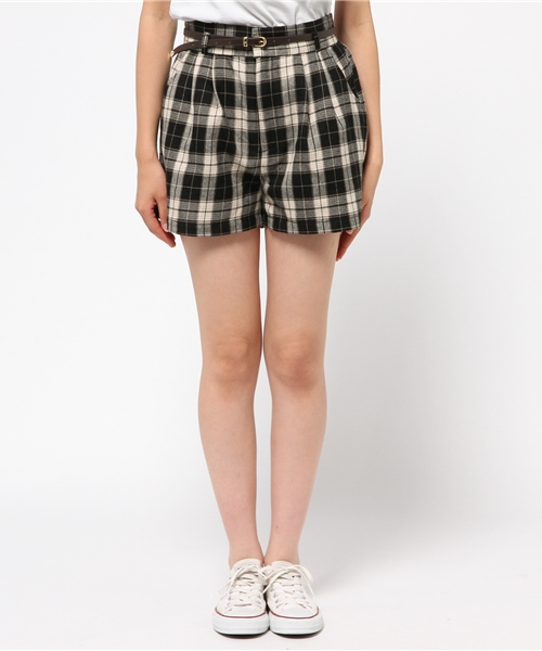 Heather（ヘザー）の「ベルトツキチェックショートパンツ　569361（その他パンツ・レディース・ブラック系その他/ブラウン系その他/ベージュ系その他・FREE）」の4枚目の写真