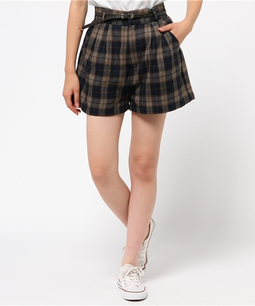 Heather（ヘザー）の「ベルトツキチェックショートパンツ　569361（その他パンツ・レディース・ブラック系その他/ブラウン系その他/ベージュ系その他・FREE）」の7枚目の写真