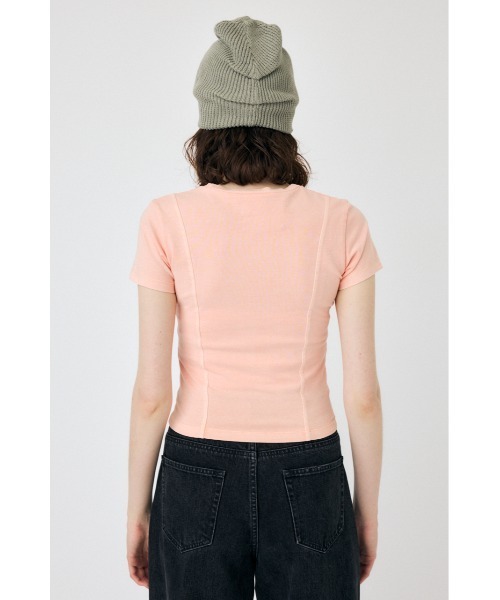 MOUSSY(マウジー)の「PIGMENT SWITCHING LOGO Tシャツ(Tシャツ/カットソー・レディース・ライトブラック/ホワイト/ライトピンク・FREE)」の18枚目の写真