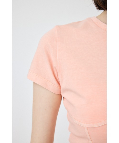 MOUSSY(マウジー)の「PIGMENT SWITCHING LOGO Tシャツ(Tシャツ/カットソー・レディース・ライトブラック/ホワイト/ライトピンク・FREE)」の20枚目の写真