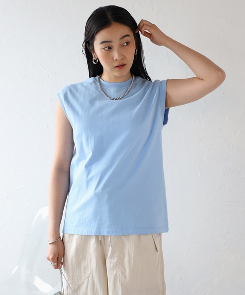 ステッチ刺繍フレンチスリーブT（Tシャツ/カットソー）｜COMMRE 