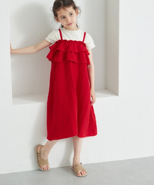pairmanon（ペアマノン）の「マルチウェイ フリルワンピース（ワンピース・キッズ・レッド/グリーン系その他/ブラック・120/140/110/150/100/130/90）」の3枚目の写真