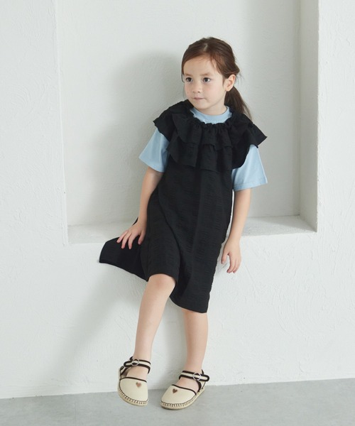 pairmanon（ペアマノン）の「マルチウェイ フリルワンピース（ワンピース・キッズ・レッド/グリーン系その他/ブラック・120/140/110/150/100/130/90）」の6枚目の写真