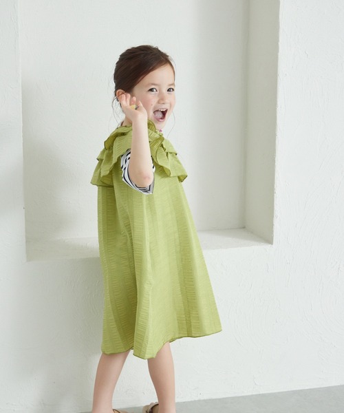 pairmanon（ペアマノン）の「マルチウェイ フリルワンピース（ワンピース・キッズ・レッド/グリーン系その他/ブラック・120/140/110/150/100/130/90）」の10枚目の写真