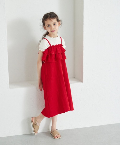 pairmanon（ペアマノン）の「マルチウェイ フリルワンピース（ワンピース・キッズ・レッド/グリーン系その他/ブラック・120/140/110/150/100/130/90）」の14枚目の写真