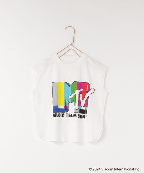 LOWRYS FARM(ローリーズファーム)の「MTVプリントノースリーブ 122013(タンクトップ・キッズ・ホワイト/ブラック/グレー・110cm/120cm/130cm/140cm/150cm)」の1枚目の写真