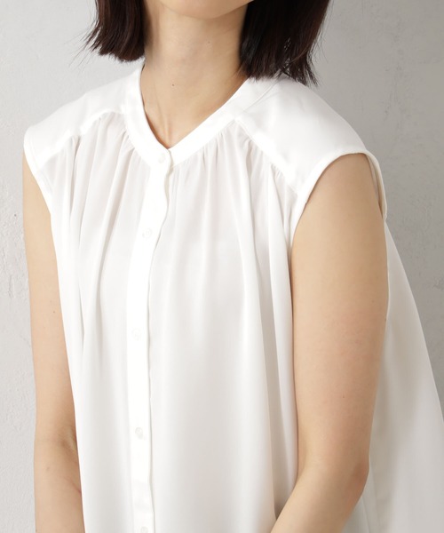 OHGA◆ノースリーブブラウス/FREE/コットン/WHT/OHGA-1115 CATEGORY TOPS | OHGA