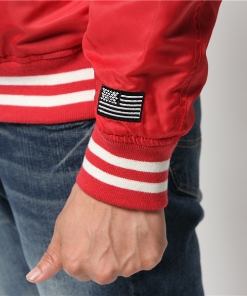 WEGO（ウィゴー）の「WEGO/ナイロンスタジャン（スタジャン・メンズ・ホワイト/レッド/ブラック/ブルー・LARGE/MEDIUM）」の22枚目の写真