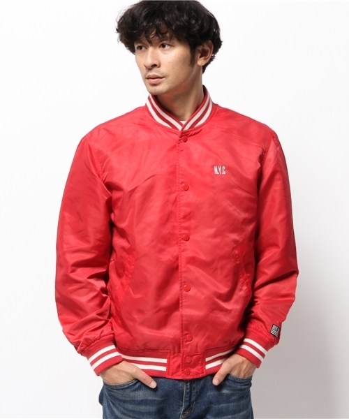 WEGO（ウィゴー）の「WEGO/ナイロンスタジャン（スタジャン・メンズ・ホワイト/レッド/ブラック/ブルー・LARGE/MEDIUM）」の9枚目の写真