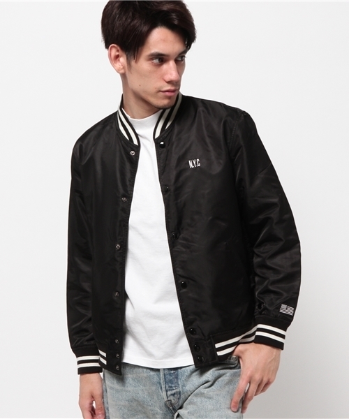 WEGO（ウィゴー）の「WEGO/ナイロンスタジャン（スタジャン・メンズ・ホワイト/レッド/ブラック/ブルー・LARGE/MEDIUM）」の6枚目の写真