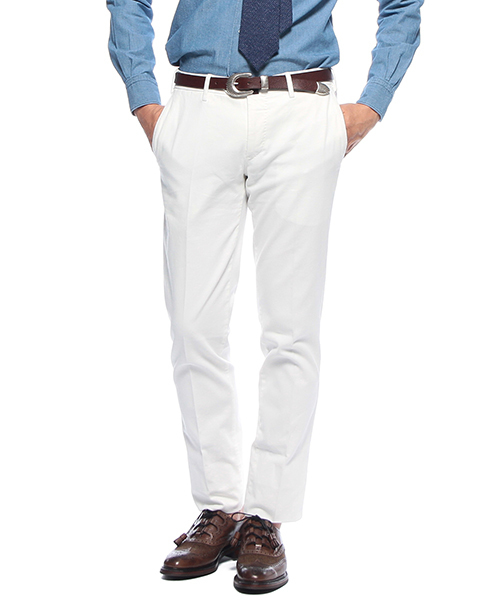 PT01(ピーティーゼロウーノ)の「PT01 / "BUSINESS"スリムストレッチツイール(チノパンツ・メンズ・ホワイト/ベージュ/ライトブラウン/ネイビー・46/48/50/44/42)」の2枚目の写真