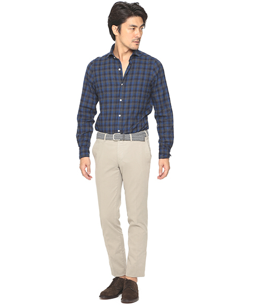 PT01(ピーティーゼロウーノ)の「PT01 / "BUSINESS"スリムストレッチツイール(チノパンツ・メンズ・ホワイト/ベージュ/ライトブラウン/ネイビー・46/48/50/44/42)」の12枚目の写真