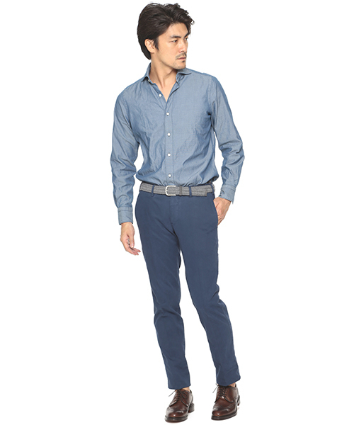 PT01(ピーティーゼロウーノ)の「PT01 / "BUSINESS"スリムストレッチツイール(チノパンツ・メンズ・ホワイト/ベージュ/ライトブラウン/ネイビー・46/48/50/44/42)」の13枚目の写真