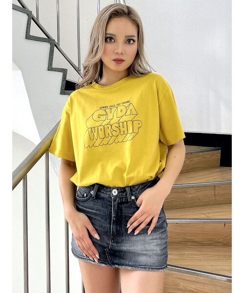 GYDA（ジェイダ）の「GYDA WORSHIP BIG Tシャツ（Tシャツ/カットソー・レディース・ブラック/ベージュ/オフホワイト/マスタード・FREE）」の7枚目の写真