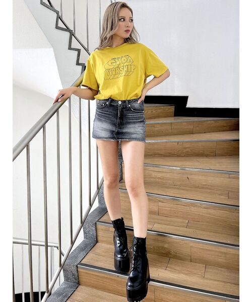 GYDA（ジェイダ）の「GYDA WORSHIP BIG Tシャツ（Tシャツ/カットソー・レディース・ブラック/ベージュ/オフホワイト/マスタード・FREE）」の8枚目の写真