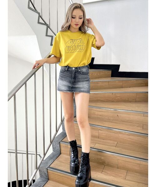 GYDA（ジェイダ）の「GYDA WORSHIP BIG Tシャツ（Tシャツ/カットソー・レディース・ブラック/ベージュ/オフホワイト/マスタード・FREE）」の10枚目の写真