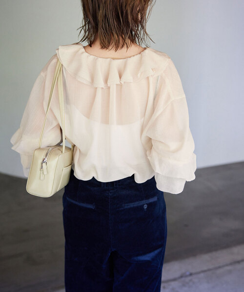 SLOBE IENA（スローブイエナ）の「フリルラッフルシアーブラウス
