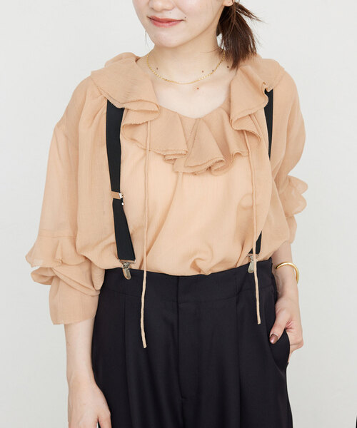 SLOBE IENA（スローブイエナ）の「フリルラッフルシアーブラウス
