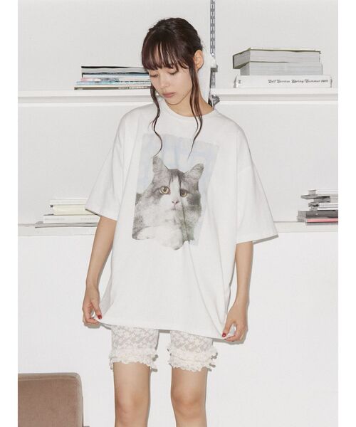 merry jenny(メリージェニー)の「ギンガムcat tee(Tシャツ/カットソー・レディース・チャコールグレー/ピンク/オフホワイト・FREE)」の22枚目の写真