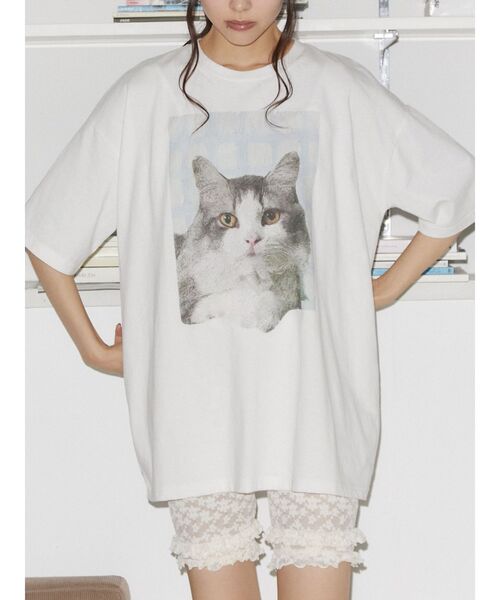 セール】ギンガムcat tee（Tシャツ/カットソー）｜merry jenny