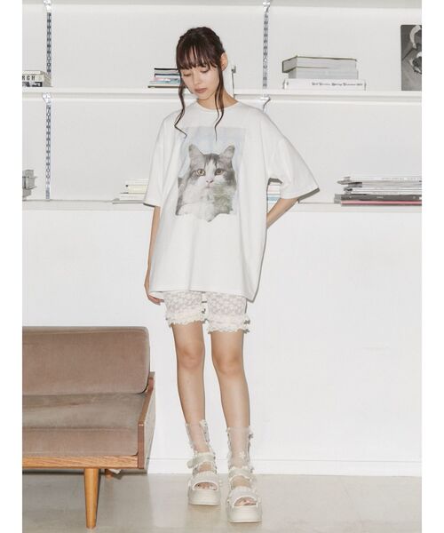 merry jenny(メリージェニー)の「ギンガムcat tee(Tシャツ/カットソー・レディース・チャコールグレー/ピンク/オフホワイト・FREE)」の19枚目の写真