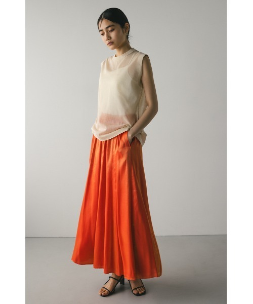 STYLEMIXER（スタイルミキサー）の「ウォッシャブルリネンミックスニットタンク（タンクトップ・レディース・ブラック/レッド/ブラウン/ライトベージュ・FREE）」の6枚目の写真