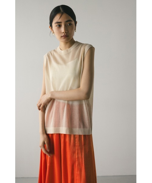 STYLEMIXER（スタイルミキサー）の「ウォッシャブルリネンミックスニットタンク（タンクトップ・レディース・ブラック/レッド/ブラウン/ライトベージュ・FREE）」の7枚目の写真