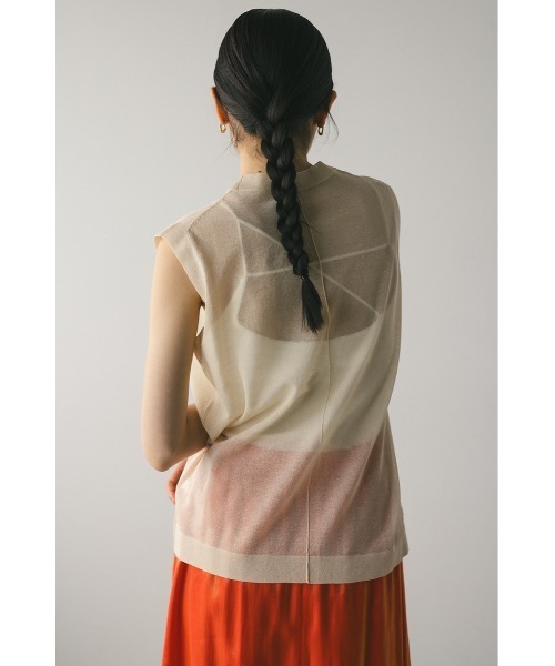 STYLEMIXER（スタイルミキサー）の「ウォッシャブルリネンミックスニットタンク（タンクトップ・レディース・ブラック/レッド/ブラウン/ライトベージュ・FREE）」の10枚目の写真