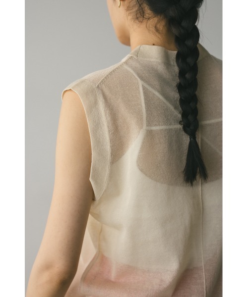 STYLEMIXER（スタイルミキサー）の「ウォッシャブルリネンミックスニットタンク（タンクトップ・レディース・ブラック/レッド/ブラウン/ライトベージュ・FREE）」の14枚目の写真