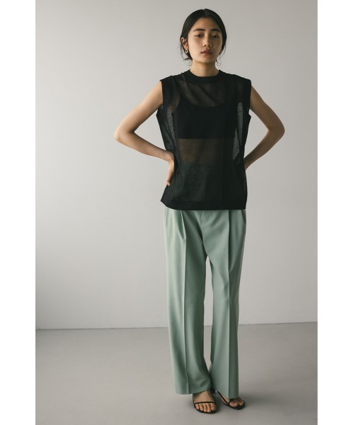 【ミキ】レリアン　ROCHAS タンクトップ ウォッシャブルリネンミックスニットタンク（タンクトップ