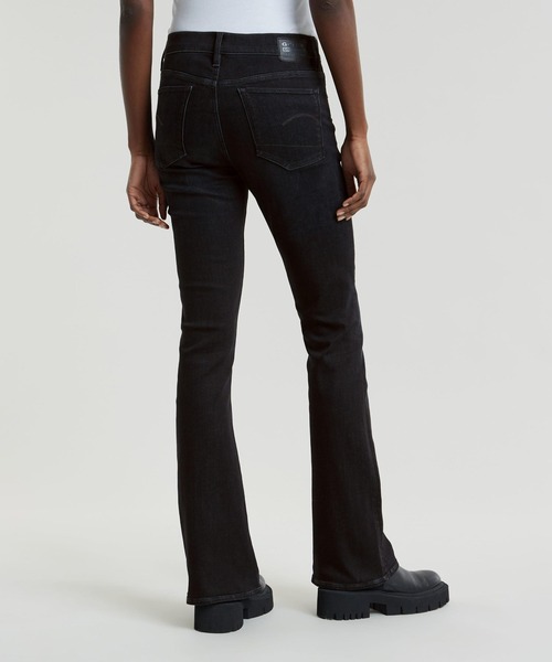 G-STAR（ジースター）の「3301 FLARE JEANS/ヴィンテージライクフレアスキニージーンズ/L28（デニムパンツ・レディース・ブラック・27inch/26inch）」の3枚目の写真