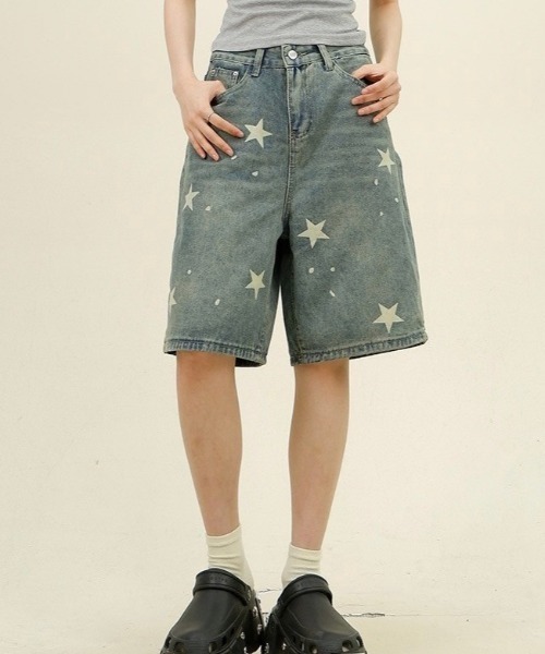 almo(アルモ)の「スターデニムハーフパンツ(BQ)(デニムパンツ・レディース・ブルー・MEDIUM/LARGE)」の6枚目の写真