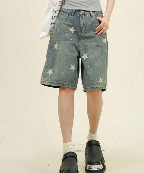 almo(アルモ)の「スターデニムハーフパンツ(BQ)(デニムパンツ・レディース・ブルー・MEDIUM/LARGE)」の7枚目の写真