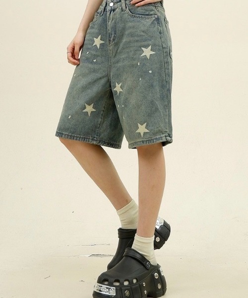 almo(アルモ)の「スターデニムハーフパンツ(BQ)(デニムパンツ・レディース・ブルー・MEDIUM/LARGE)」の8枚目の写真