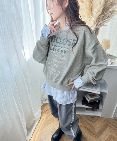 Java(ジャバ)の「《Javaジャバコラボ》ゆるっと古着感。前後2wayメッセージロゴ刺繍ダメージスウェット(スウェット・レディース・杢グレー/オートミール/チャコール・X-LARGE/SMALL/MEDIUM/LARGE)」の19枚目の写真