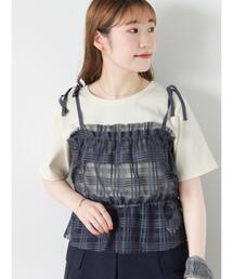 ehka sopo | チェックチュールビスチェ(シャツ/ブラウス)