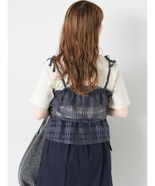 ehka sopo（エヘカソポ）の「チェックチュールビスチェ（シャツ/ブラウス・レディース・ブルー/ブラック/ブラウン/キナリ・F）」の16枚目の写真