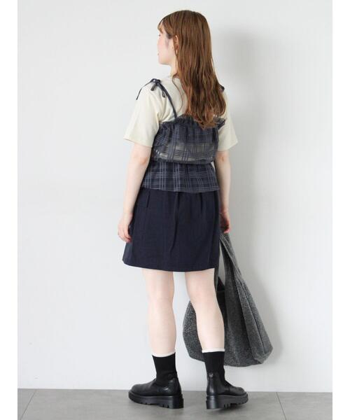 ehka sopo（エヘカソポ）の「チェックチュールビスチェ（シャツ/ブラウス・レディース・ブルー/ブラック/ブラウン/キナリ・F）」の20枚目の写真