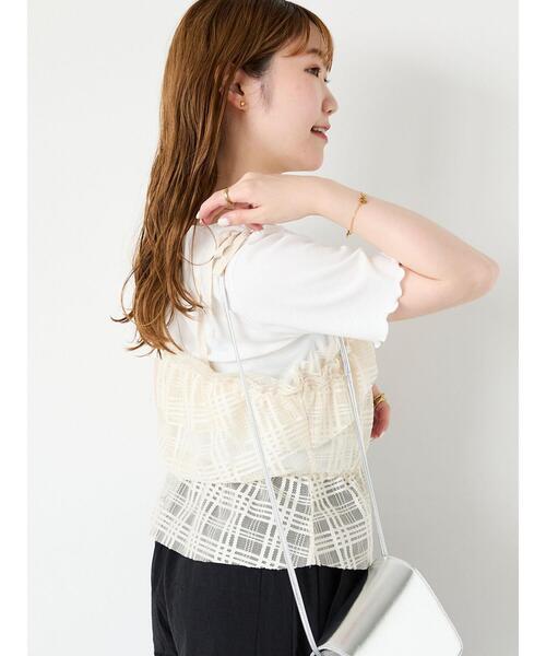 ehka sopo（エヘカソポ）の「チェックチュールビスチェ（シャツ/ブラウス・レディース・ブルー/ブラック/ブラウン/キナリ・F）」の22枚目の写真