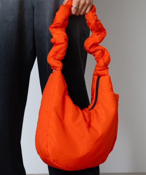 セール】Nylon gathered mini shoulder bag / ナイロンギャザー