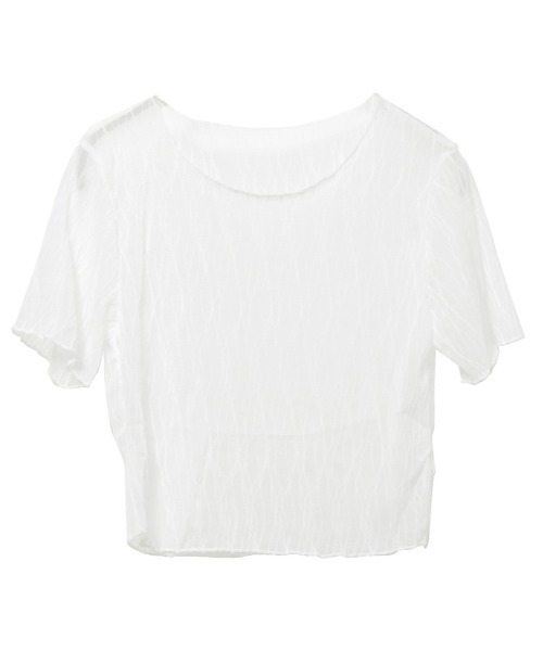 Rejoule（リジュール）の「ウェーブ柄レースシアートップス（Tシャツ/カットソー・レディース・ホワイト/アイボリー/ブラック・FREE）」の21枚目の写真