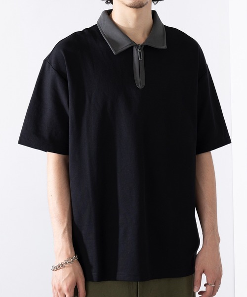 masa【状態良好】KITH ポロシャツ セットアップ セール】【SETUP7】ハーフジップバイカラーポロシャツ SCCH393