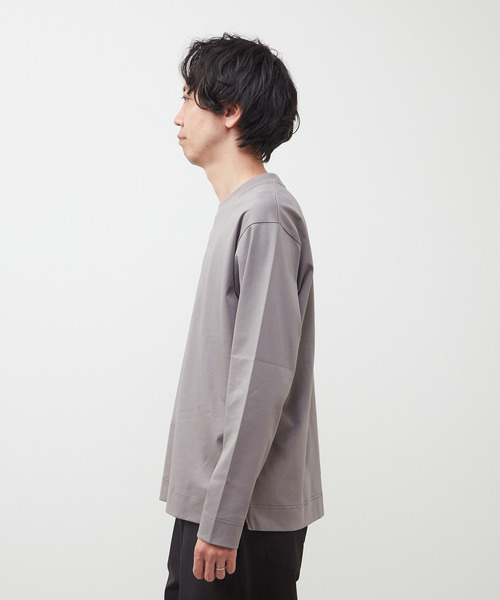 MEN'S MELROSE（メンズメルローズ）の「シルケットポンチスタンダードクルーネックロングスリーブTシャツ（Tシャツ/カットソー・メンズ・ホワイト/グレー/ブルーグリーン/ネイビー/ブラック・3/4/5）」の7枚目の写真