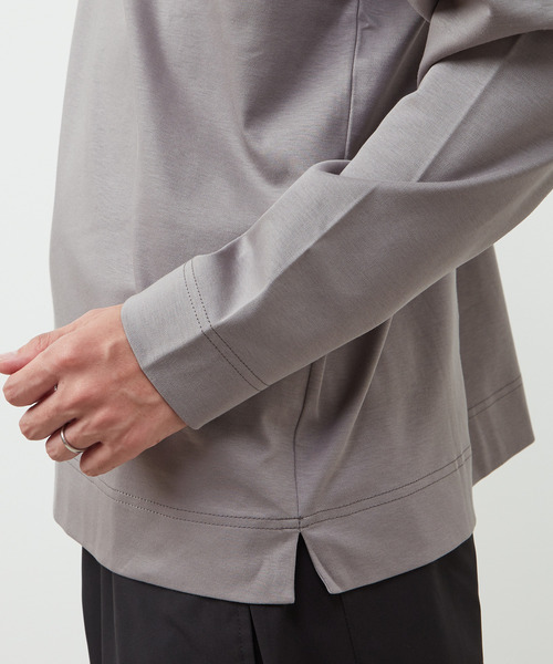 MEN'S MELROSE（メンズメルローズ）の「シルケットポンチスタンダードクルーネックロングスリーブTシャツ（Tシャツ/カットソー・メンズ・ホワイト/グレー/ブルーグリーン/ネイビー/ブラック・3/4/5）」の11枚目の写真