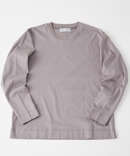 MEN'S MELROSE（メンズメルローズ）の「シルケットポンチスタンダードクルーネックロングスリーブTシャツ（Tシャツ/カットソー・メンズ・ホワイト/グレー/ブルーグリーン/ネイビー/ブラック・3/4/5）」の14枚目の写真